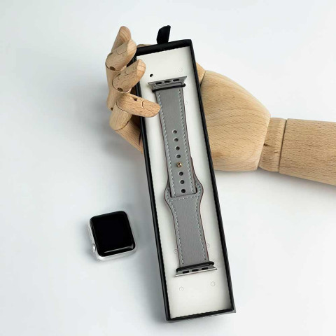 Кожаный ремешок Leather Rivet Clasp для Apple Watch 38/40/41mm Pebble Кожаный ремешок Leather Rivet Clasp для Apple Watch 38/40/41mm Pebble